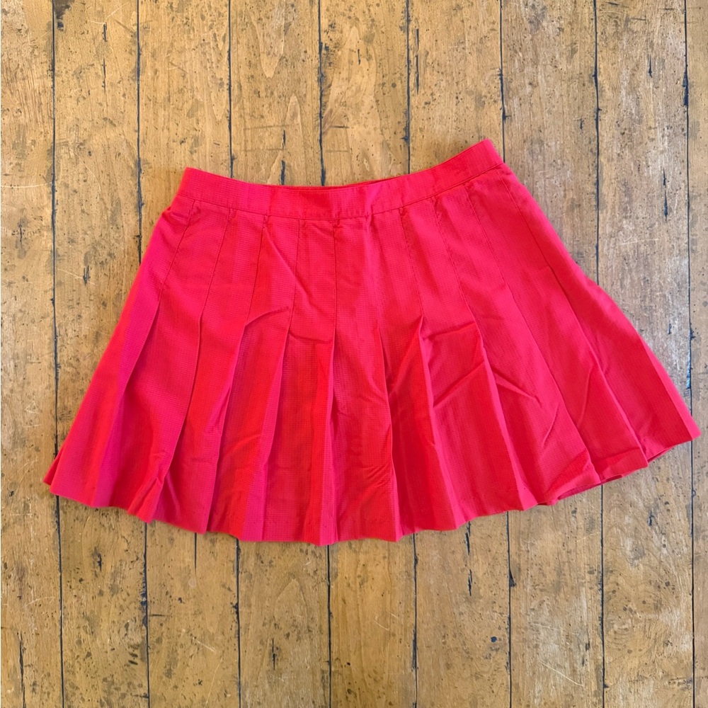 Vintage Cherry Red Pleated Tennis Skirt